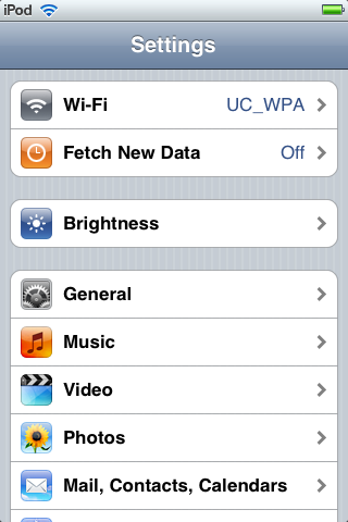 Settings Screen