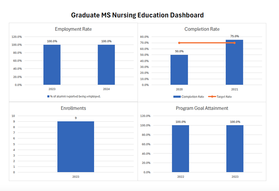 MS Nursing Education dashboard