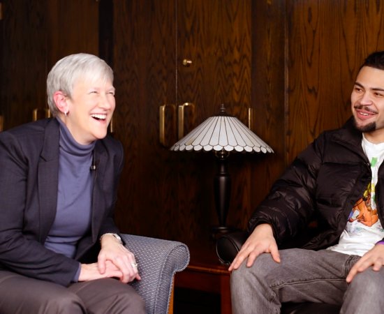 Campus Catch-Up is a podcast co-hosted by President Stephanie Nesbitt and Communication & Media major Neruda Perdomo ’26.